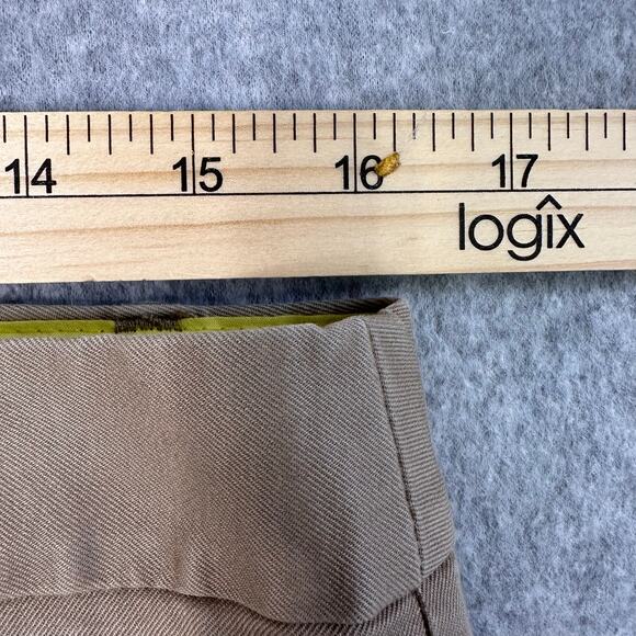 J.Crew Stretch City Fit Pants WMNS 10 Tan Mid Rise Wide Leg Trouser Cotton Blend - Picture 5 of 8